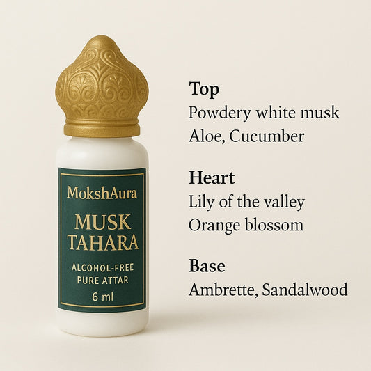 Styled Musk Tahara Attar Bottle – Subtle and Fresh Fragrance by MokshAura
